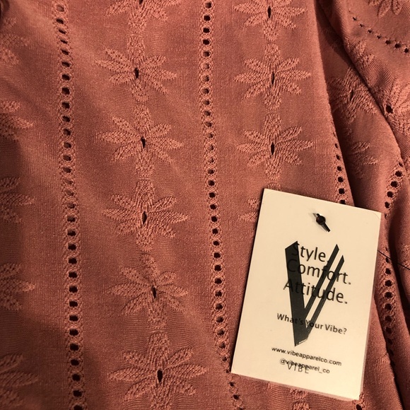 NWT | Vibe Sportswear Babydoll Eyelet Long Sleeved Mini Dress - Picture 10 of 13